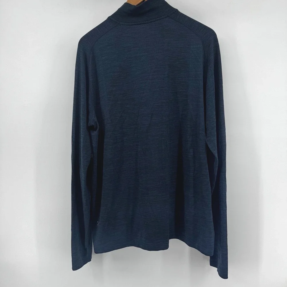 Lululemon Mens XL Metal Vent Tech 1/2 Zip Pullover Mens Navy Blue‎ Space Dye